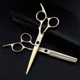 Ciseaux de coupe de cheveux, ciseaux de cheveux professionnels coupés en or de 6 pouces, ensemble de ciseaux de coupe de chev...