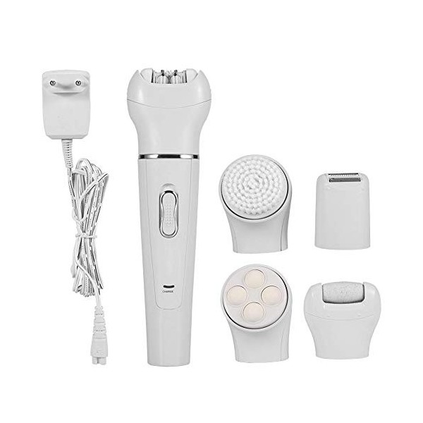 Machine dépilation de cheveux, Kemei rechargeable 5 dans 1 kit facial doutils de beauté de machine dépilation de lépilate