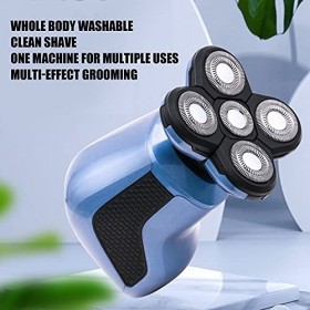 Rasoirs pour Tête Chauve, Rasoirs électriques Rechargeables pour Hommes, avec Plusieurs Peignes à Limites, Kit de Toilettage 