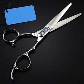 Ciseaux de coupe de cheveux, 6 pouces professionnels 440c poignée prune ciseaux à cheveux coupe de cheveux salon de coiffure ...
