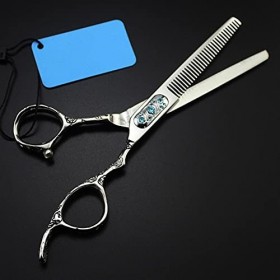 Ciseaux de coupe de cheveux, 6 pouces professionnels 440c poignée prune ciseaux à cheveux coupe de cheveux salon de coiffure ...