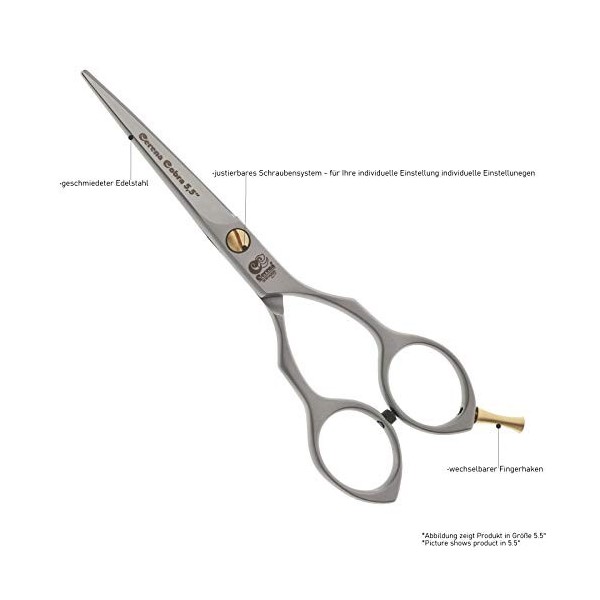 Cerena Ciseaux Cobra 5.5 14 cm - Ciseaux de coiffeur pour une coupe parfaite des cheveux - En acier inoxydable et avec micr