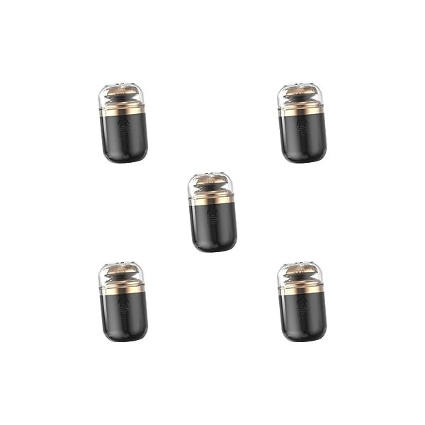 5pcs Rasoir électrique Portable USB Rechargeable Barbe Rasage pour Voyage Camping Noir 6*3.5cm