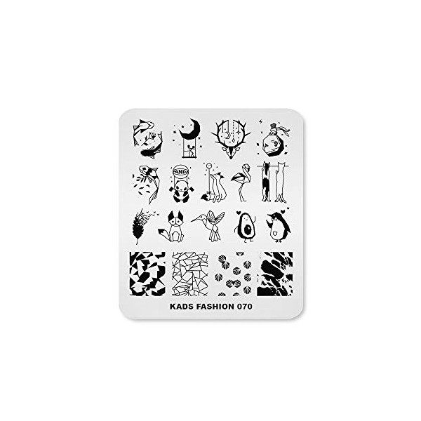 Kads FA064 Plaque de tampons pour nail art Série Fashion stamping Plaque dimages pour nail art Outil de décoration FA071 