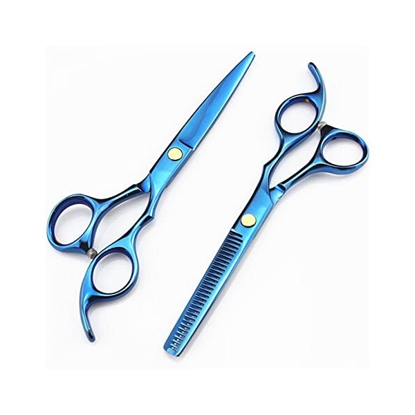 Ciseaux pour coupe de cheveux Ciseaux de coiffure bleus de 5,5/6 pouces, ciseaux de coiffure amincissants, ciseaux de coiffur