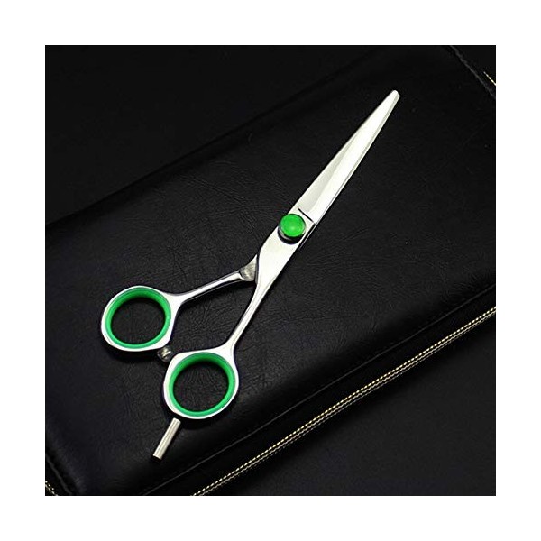 Ciseaux de coupe de cheveux, 5,5/6 pouces professionnels 440c ciseaux de cheveux verts coupant les ciseaux de maquillage de c