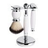 Kit de Rasage,Shaving Set de Rasage 3 pièces, Shaving Set de Rasage Rasoir Blaireau de Rasage avec Porte Blaireau Noir 