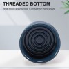 DIXII Ceramic Mens Shaving Mug Bowl Cup Thread Bottom Wide Mouth for Shave Brush and Shaving Soap Dark Blue