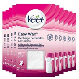Veet EasyWax - Bandes de Tissu Epilation à la Cire - Jambes, Maillot, Aisselles, Bras 240 Bandes 