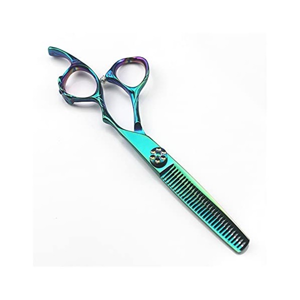 Ciseaux pour coupe de cheveux Ciseaux de coiffure cercle vert de 6 pouces, ciseaux de coiffure, ciseaux de coiffure amincissa