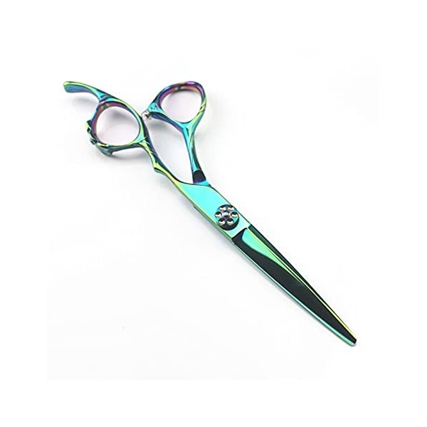 Ciseaux pour coupe de cheveux Ciseaux de coiffure cercle vert de 6 pouces, ciseaux de coiffure, ciseaux de coiffure amincissa