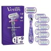 Gillette Venus deluxe Smooth Swirl Rasoir, 1 Manche, 9 Recharges De Lames, À 5 Lames, Rasage En Douceur