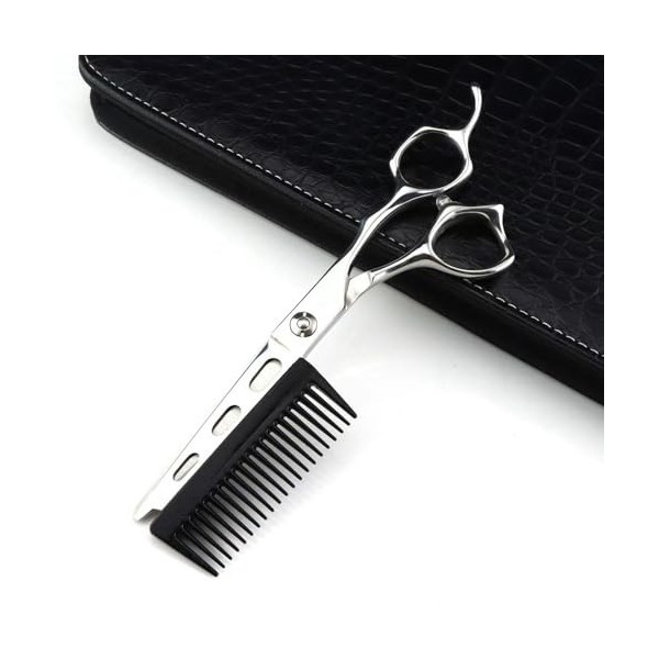 Ciseaux de coupe de cheveux, 15,2 cm professionnel JP440c en acier 2 en 1 avec peigne de coupe de cheveux, ciseaux de coiffeu