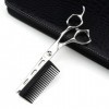 Ciseaux de coupe de cheveux, 15,2 cm professionnel JP440c en acier 2 en 1 avec peigne de coupe de cheveux, ciseaux de coiffeu