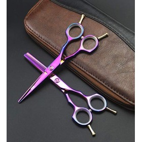 Ciseaux de coupe de cheveux, symétrie 440c de 5,5 pouces, ciseaux à deux queues, ciseaux amincissants, coupe de cheveux, cise...