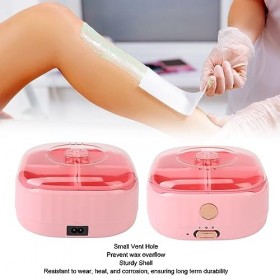 Machine à Cire Dépilation 600ML 200W 4 Grilles Chauffe-cire en Silicone Pliable avec Couvercle Transparent pour une Expérien