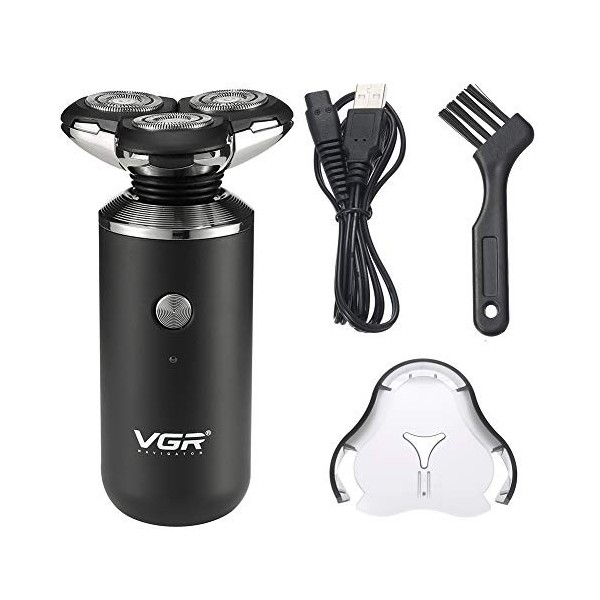 VG R Electric Shaver Rasoir électrique USB pour homme Noir