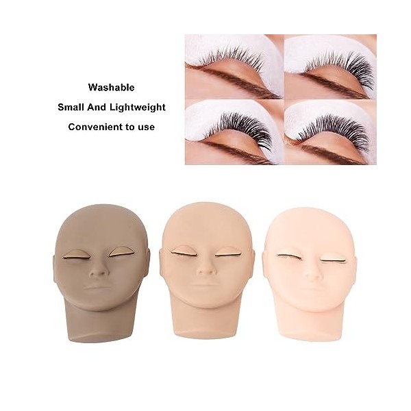 Kit de Pratique dextensions de Cils, Paupières Remplaçables, Conception de Visage simulé Kit de Pratique de Cils Professionn