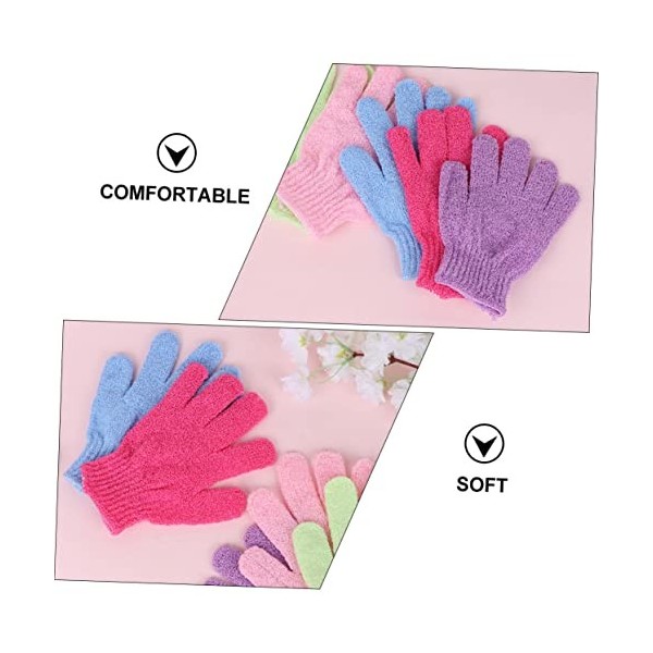 Beavorty 72 Pièces Gants De Bain Outils De Nettoyage Oreiller Assis Épurateur De Bain Gants De Gommage De Bain Gants De Douch