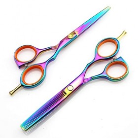Ciseaux de coupe de cheveux, 5,5 pouces professionnels 440c couleur ciseaux de cheveux coupe ciseaux de barbier coupe de chev...