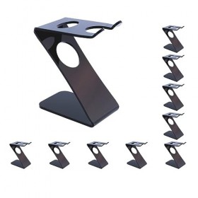 Lot de 10 supports en plastique en forme de Z pour salon de coiffure, brosse et outils de rasage Noir