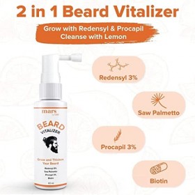 QURA Viltalisateur de croissance de barbe 60 ml avec Redensyl, Procapil pour barbe longue et épaisse | Biotine pour la croi