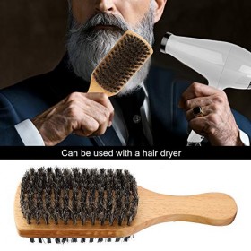 Brosse à barbe Brosse à cheveux for le visage Blaireau de rasage Brosse à barbe double face Barbe en bois Brosse à barbe for 