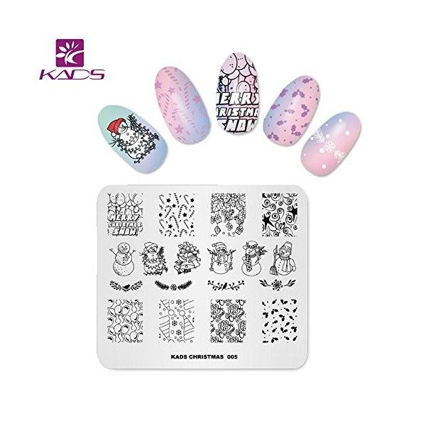 KADS Plaque De Stamping Ongles Nail Art Noël Flocon De Neige Florale