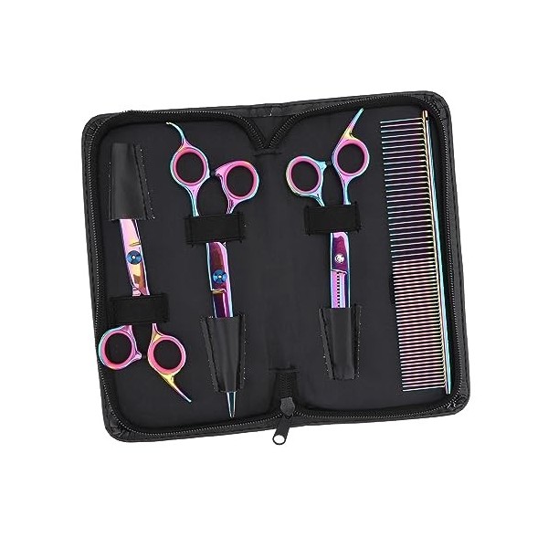 FRCOLOR 4 Pièces Ciseaux Professionnels Dents Peigne Fin Peigne En Acier Inoxydable Outils De Coiffure Professionnels Outils 