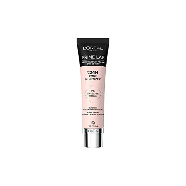 LOréal Paris - Base de Teint Soin Lissante & Réductrice de Pores - Fixation du Maquillage 24H - Formule 1% AHA, LHA et BHA -