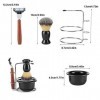 MORYEN Ensemble doutils de Rasage Professionnels 4 en 1 for Hommes, Bol de Rasage + Support de Rasage + Blaireau for Le toil