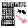 Beauty7 Nail Art Pochoir acier inoxydable Impression Plaque métal Plaques Tampon Plate Pochoir nail art Cover 5 Blatte + 2 Ta