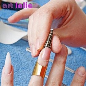 Artlalic 100 Doré Cheval Nail Art Conseils Extension Outil formulaires Guide Français Acrylique Gel UV