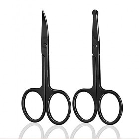 Ciseaux de cuisine 1 pièces ciseaux de maquillage en acier inoxydable noir Portable nez cheveux sourcils cils tondeuse coupe ...