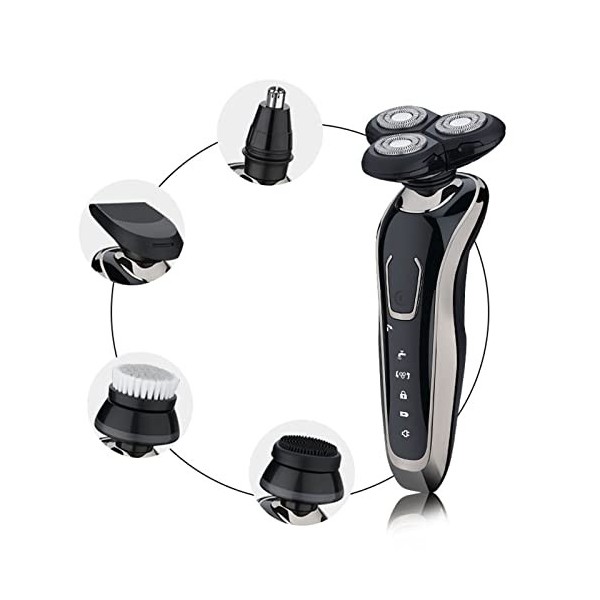 zlnSoft Rasoir Rotatif sans Fil de Rasoir électrique 3D Rechargeable avec USB Chargement de Rasoir for Hommes Beard Tondeuse 