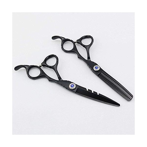 GaoF Ciseaux de Coupe de Cheveux de personnalité Noire de Coupe de Cheveux Professionnelle de Coiffeur de 6 Pouces, résistant