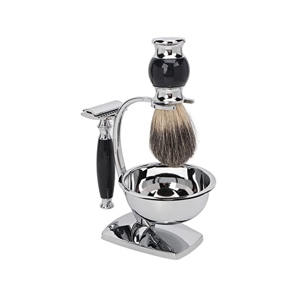 Kits de brosse à barbe à savon, prise confortable, coupe rapide, outil de brosse à barbe en alliage pour femme pour un usage 