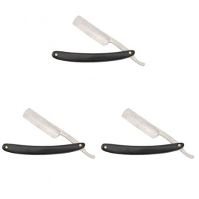 FRCOLOR 3 Pièces Rasoir Pour Homme Rasoir à Barbe Droit Balance En Bois Naturel Fait Main Rasoirs Pour Hommes Kit De Rasage P