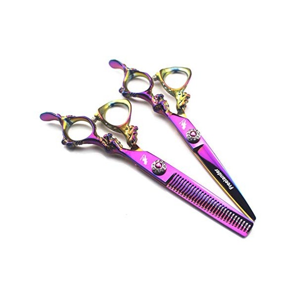 LBYB Professionnel Barber Hair Scissor 6,0 Pouces 9CR Inoxydable Set Acier Et Lumière Vive Personnalité Ciseaux De Coupe De C