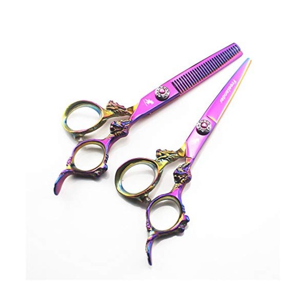 LBYB Professionnel Barber Hair Scissor 6,0 Pouces 9CR Inoxydable Set Acier Et Lumière Vive Personnalité Ciseaux De Coupe De C