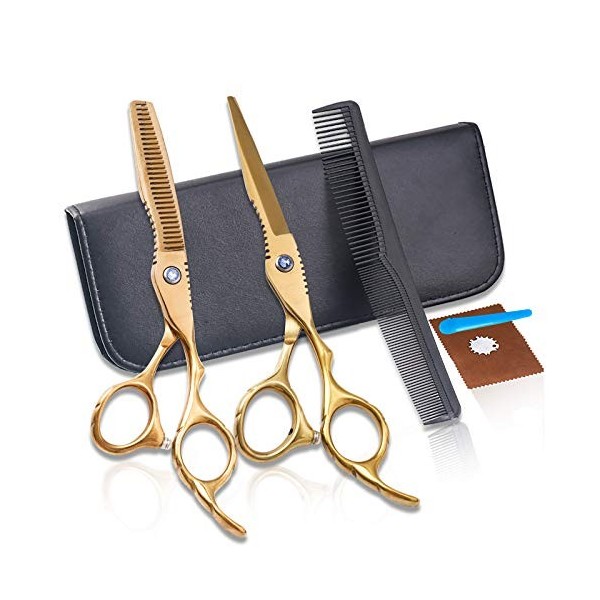 leybold Ciseaux De Coiffure Professionnels Ensemble De Ciseaux De Coiffure, Kit De Coupe 6 Pouces, Salon Razor Edge Coiffure 