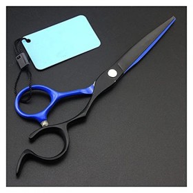 NC Ciseaux de Coiffure Noirs et Bleus de 6 Pouces à Coupe Plate Ciseaux de Coiffure Amincissants Ciseaux à Dents Ciseaux Outi