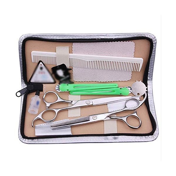 GaoF Ensemble de Coiffure Professionnel pour Coiffeur de 6 Pouces, Ensemble doutils de Coiffure familiaux à Ciseaux Plats + 