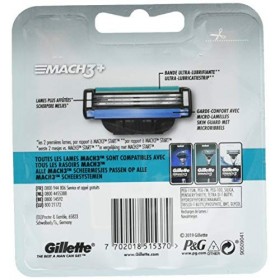 Gillette Mach3 Lames de Rasoir Homme, Pack de 12 Lames de Recharges