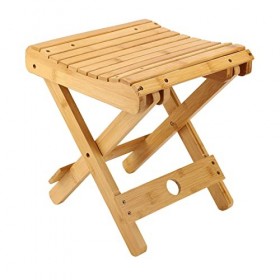 Tabouret Pliant Portable en Bambou pour Magasin de Massage, Douche, Repose-pieds, Coins Ronds, Dur et Résistant à Lusure, Be