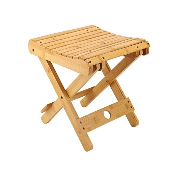 Tabouret Pliant Portable en Bambou pour Magasin de Massage, Douche, Repose-pieds, Coins Ronds, Dur et Résistant à Lusure, Be