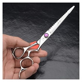 Ciseaux de coiffure professionnels de 7 pouces, cheveux de rasoir professionnels, cisailles plates, ciseaux texturants pour s