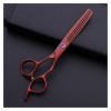 Ciseaux de coiffure vin rouge de 6 pouces coupe de cheveux amincissement ciseaux de maquillage de coiffeur ciseaux de coiffur