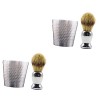 minkissy Lot de 2 brosses à barbe pour homme - Kit de toilettage pour homme - Kit de cosmétologie - Brosse à raser pour homme