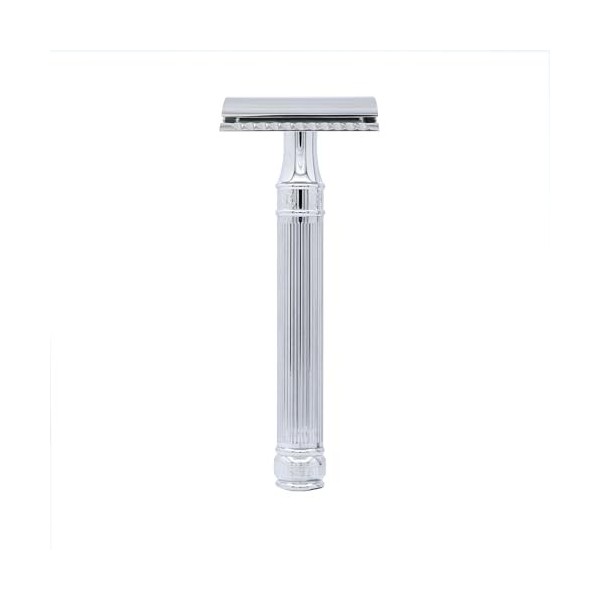 Edwin Jagger Chrome Lined Double Edge Razor - Long Handle by Edwin Jagger